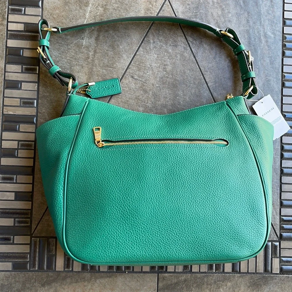 COACH Rori Shoulder Bag COLOR: Gold/Bright Jade - Picture 2 of 16